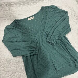 Lucky Brand Bohemian Pheasant Blouse Top